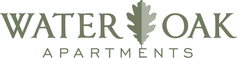 a logo for water oaks apartments